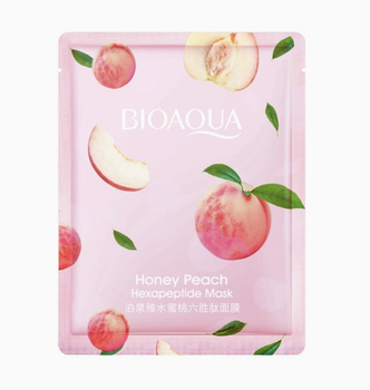 Маска для обличчя з персиком BIOAQUA Honey Peach Hexapeptide Mask 25 мл BA-FM-09 фото
