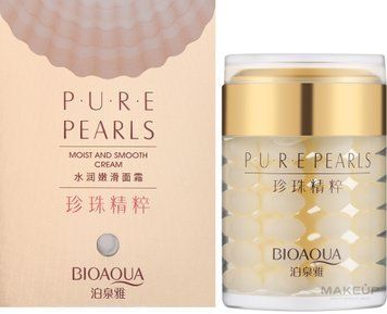 Зволожувальний крем для обличчя із натуральною перлинною пудрою Bioaqua Pure Pearls Cream 60г BA-PPC-60 фото