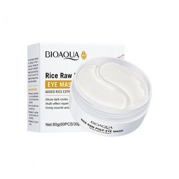 Патчи для глаз с экстрактом риса Bioaqua Rice Raw Pulp Eye Mask 60шт BA-EM-10013 фото