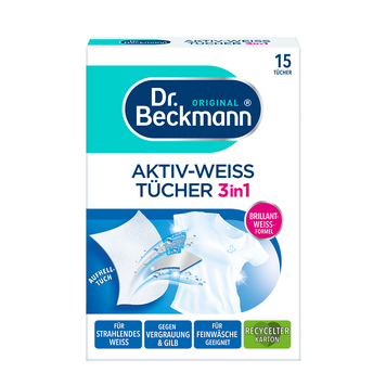 Серветки для білого Dr. Beckmann Active White 3 в 1 15шт Dr.B-W-000014 фото