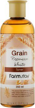 Тонер для обличчя з екстрактом паростків пшениці FarmStay Grain Premium White Toner 350мл FS-GPWT-350 фото