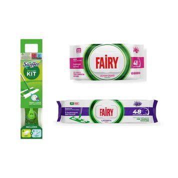 Акційний набір для прибирання (набір швабри Swiffer та серветки універсальні лілія та для підлоги лаванда Fairy) Setswifferfairy-9 фото