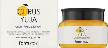 Освіжальний крем для шкіри обличчя, шиї та зони декольте FarmStay Citrus Yuja Vitalizing Cream 100г 1206280 фото