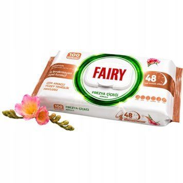 Вологі серветки для очищення Fairy frezya фрезія, 100 шт 08c-687 фото