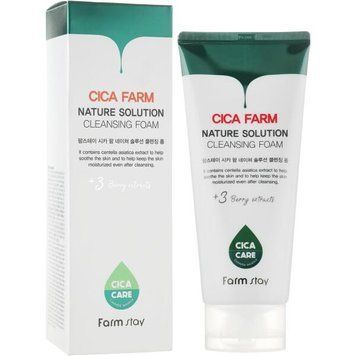 Пінка для вмивання з центеллою азіатською FarmStay Cica Farm Nature Solution Cleansing Foam 180мл FS-CFNSCF-180 фото