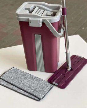 Комплект для сборки Ведро 8л со шваброй и сменной насадкой микрофибры Scratch cleaning Mop 360&deg; Фиолетовое 00-252161 фото