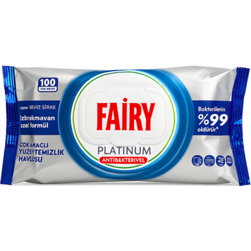 Fairy Platinum Антибактеріальні вологі серветки, 100 шт 8681554633146 фото