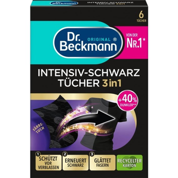 Серветки для чорного Dr. Beckmann Intensive Black 3-в-1 6шт DR.B-W-000023 фото