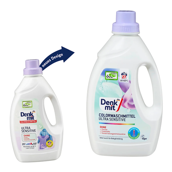Гель для прання Denkmit для кольорового гіпоалергенний Ultra Sensitive Color 27 прань 1.5л 1706634 фото