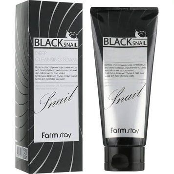 Пінка для обличчя FarmStay Black Snail Deep Cleansing Foam з муцином чорного равлика 180мл FrmSt-0008 фото