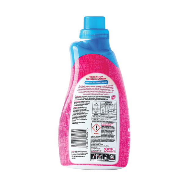 Гель-концентрат для стирки The Pink Stuff Laundry Sensitive Non Bio 30 стирок 960мл pss010 фото
