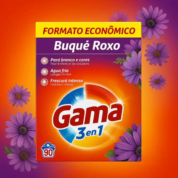 Порошок для стирки Gama Buque Roxo 3в1 с цветочным ароматом, 4.95 кг (90 стирок) 845843 фото