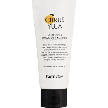Пінка для освітлення шкіри FarmStay Citrus Yuja Vitalizing Foam Cleansing з витяжкою юдзу 100 мл FrmSt-0014 фото