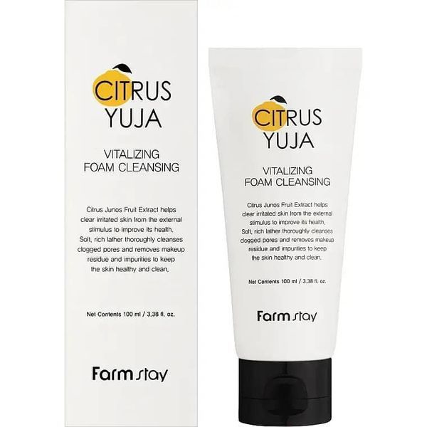 Пенка для осветления кожи FarmStay Citrus Yuja Vitalizing Foam Cleansing с вытяжкой юдзу 100 мл FrmSt-0014 фото