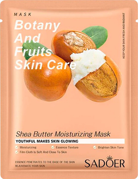 Тканинна маска для обличчя Sadoer Botany And Fruits Skin Care з олією ши 25 г SDR-FM-25-01 фото