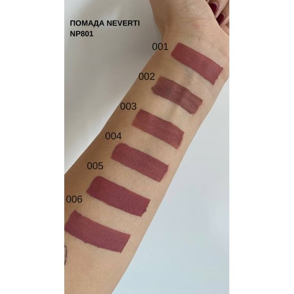 РIДКА ПОМАДА ДЛЯ ГУБ MATTE LIQUID LIPSTICK NEVERTI 001 NP801 фото