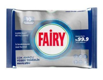 Антибактеріальні вологі серветки для прибирання Fairy Platinum, 10 шт 8681554633147 фото
