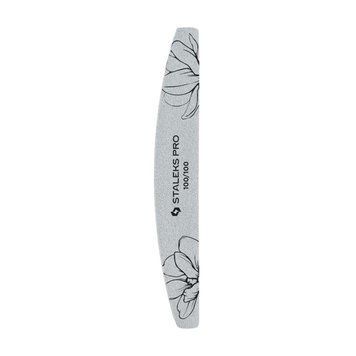Пилка для ногтей минеральная STALEKS PRO EXPERT 40 100/100 грит (полумесяц) 1шт NFE-40-100/100-25 фото