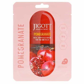 Тканинна маска Jigott Pomegranate Real Ampoule Mask з екстрактом граната, 27 мл Jgtt-0102 фото