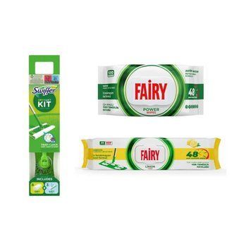 Акційний набір для прибирання (набір швабри Swiffer та серветки універсальні лілія та для підлоги лимон Fairy) Setswifferfairy-11 фото