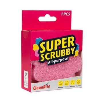 Губка SUPER SCRUBBY 1шт 10x4см розовая SS-01Pink фото