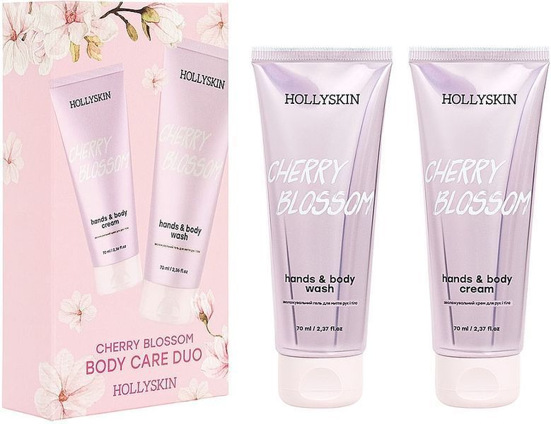 Hollyskin Набір Cherry Blossom Body Care Duo Зволожуючий гель для миття (70 мл) Зволожуючий крем (70 мл) Present фото