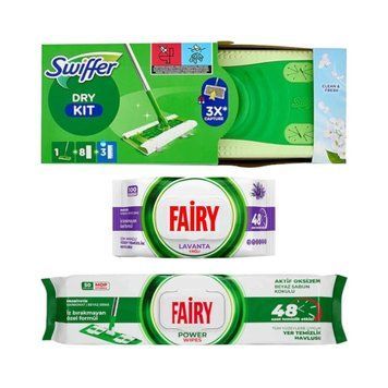 Акционный набор для уборки (набор швабры Swiffer жасмин и салфетки универсальные лаванда и для пола без запаха Fairy) Setswifferfairy-46 фото