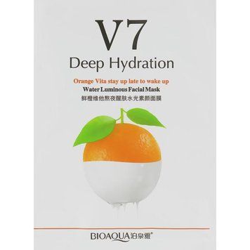 Вітамінна маска для обличчя з екстрактом апельсина й вітамінами Bioaqua V7 Toning Youth Mask 30г BA-FM-25-06 фото