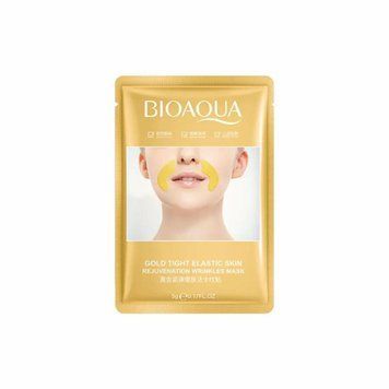 Золотые патчи Bioaqua Gold Tight Elastic Skin Rejuvenation Wrinkles Mask 5мл NO.BQY92984 фото