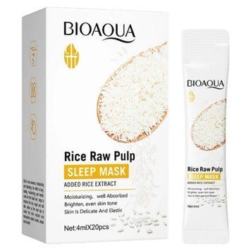 Ночная маска для лица с экстрактом риса Bioaqua Rice Raw Pulp Sleep Mask 4мл 402383106 фото