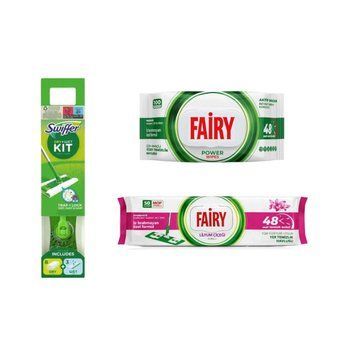 Акційний набір для прибирання (набір швабри Swiffer та серветки універсальні та для підлоги лілія Fairy) Setswifferfairy-12 фото