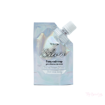 Гель-гліттер Top Beauty для обличчя та тіла 50 мл. Silver (голографічний) УТ-00000016 фото