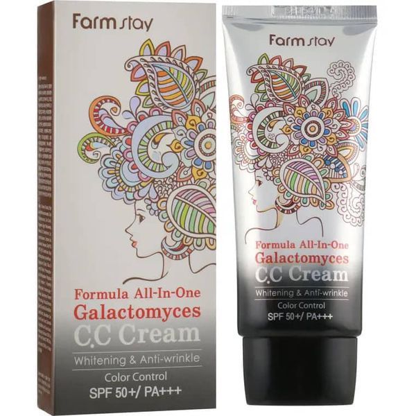 СС-крем FarmStay Formula All-In-One Galactomyces CC Cream SPF50+/PA+++, з ферментами грибів галактомісис, 50 мл FrmSt-0087 фото