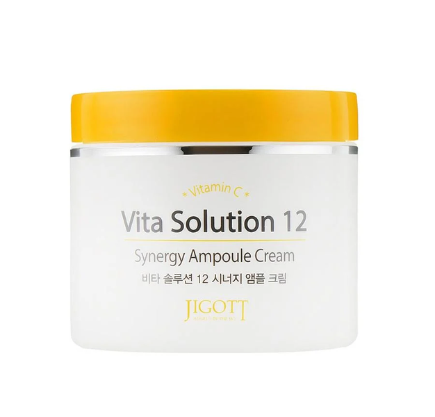 Тонизирующий ампульный крем для лица с витамином C Jigott Vita Solution 12 Synergy Ampoule Cream 100мл 853927 фото
