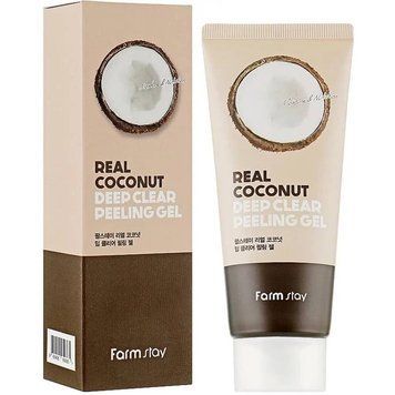 Зволожуюча пілінг-скатка FarmStay Real Coconut Deep Clear Peeling Gel з екстрактом кокосу 100 мл FrmSt-0032 фото