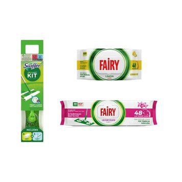 Акційний набір для прибирання (набір швабри Swiffer та серветки універсальні лимон та для підлоги лілія Fairy) Setswifferfairy-13 фото