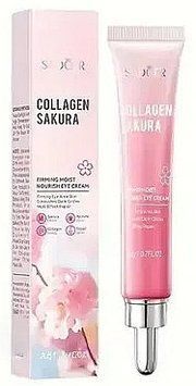 Крем для эластичной кожи под глазами с коллагеном и сакурой Sadoer Collagen Sakura Elasticity Eye Cream 20г 1468878 фото