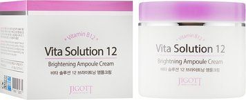 Ампульний крем для покращення кольору обличчя з вітаміном В12 Jigott Vita Solution 12 Brightening Ampoule Cream 100мл 853937 фото