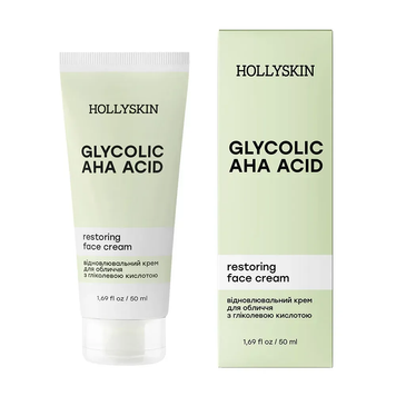 Возобновляющийся крем для лица с гликолевой кислотой HOLLYSKIN Glycolic AHA Acid Face Cream 50мл 0213h фото